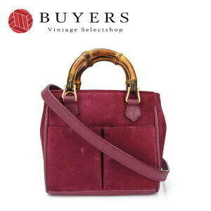Gucci handbag leather suede bamboo purple